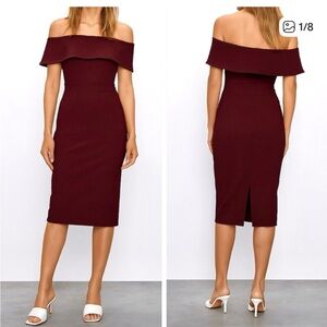 Aritzia Babaton Ruslan Dress in Burgundy